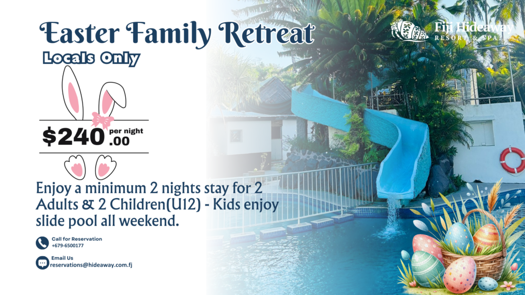Looking for things to do with the family this Easter? Check out our guide to the Coral Coast and a special April retreat at Fiji Hideaway Resort & Spa.